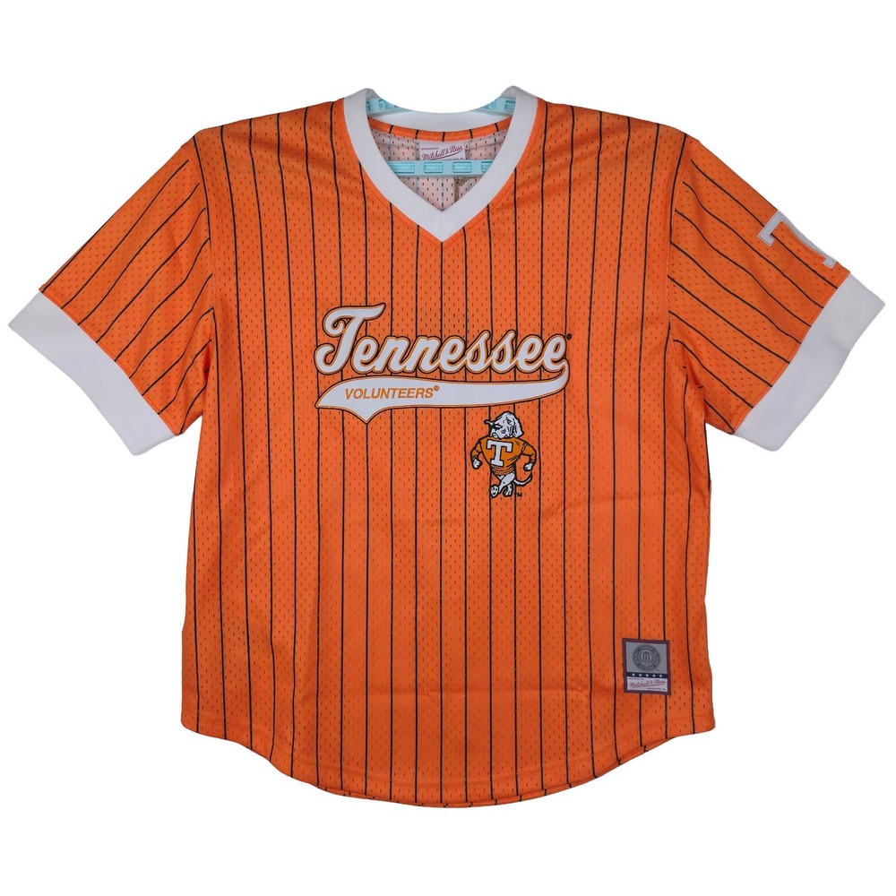 Tennessee Vols Mitchell & Ness NCAA Large Jersey Shirt Embroidery Art Orange NWT